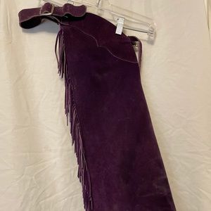 Purple genuine American leather chaps